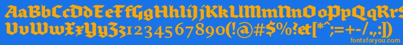 Fonte Brokenscriptbold – fontes laranjas em um fundo azul