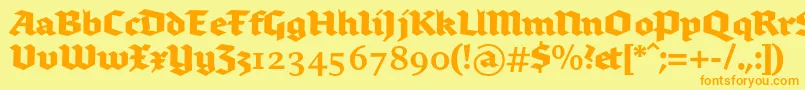 Brokenscriptbold Font – Orange Fonts on Yellow Background