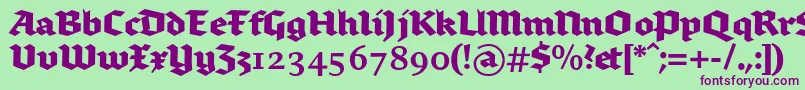 Brokenscriptbold Font – Purple Fonts on Green Background