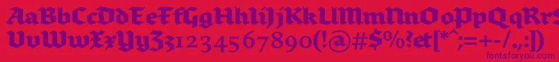 Brokenscriptbold Font – Purple Fonts on Red Background