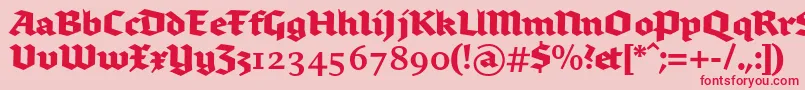 Brokenscriptbold Font – Red Fonts on Pink Background