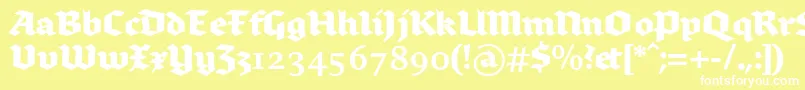 Brokenscriptbold Font – White Fonts on Yellow Background