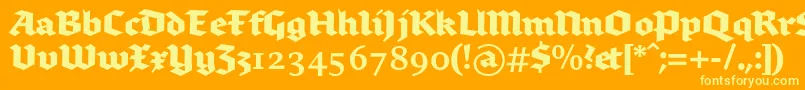 Brokenscriptbold Font – Yellow Fonts on Orange Background