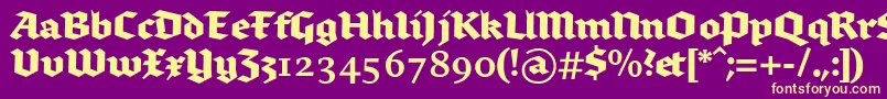 Подробнее о шрифте Brokenscriptbold Шрифт Brokenscriptbold – жёлтые шрифты на фиолетовом фоне