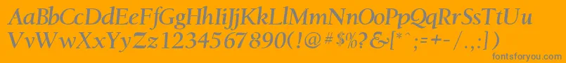 Heatherville Font – Gray Fonts on Orange Background