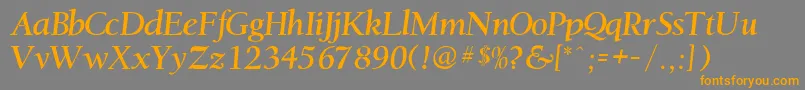 Heatherville Font – Orange Fonts on Gray Background