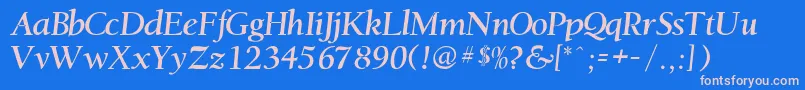 Heatherville Font – Pink Fonts on Blue Background