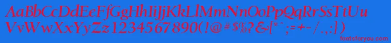 Heatherville Font – Red Fonts on Blue Background