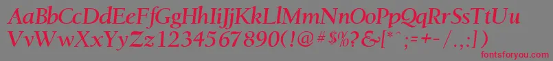 Heatherville Font – Red Fonts on Gray Background