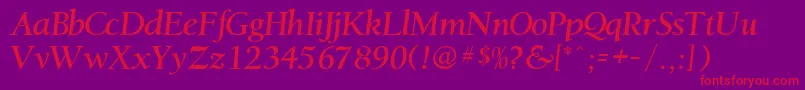 Heatherville Font – Red Fonts on Purple Background
