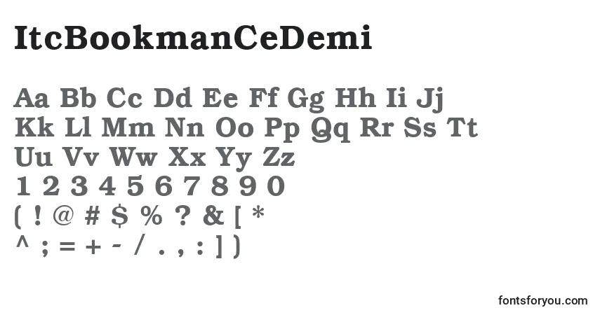 A fonte ItcBookmanCeDemi – alfabeto, números, caracteres especiais