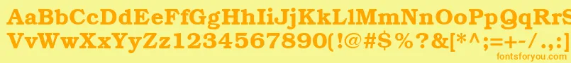 フォントItcBookmanCeDemi – オレンジの文字が黄色の背景にあります。