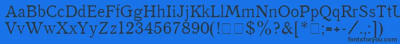 Quantantiqua Font – Black Fonts on Blue Background