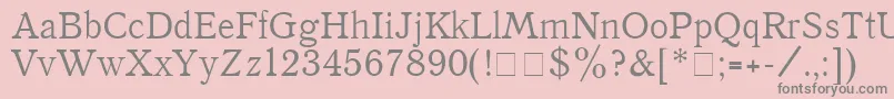 フォントQuantantiqua – ピンクの背景に灰色の文字