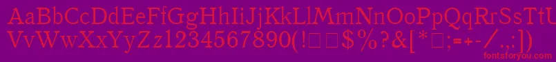 Quantantiqua Font – Red Fonts on Purple Background