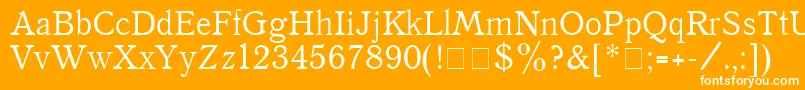 フォントQuantantiqua – オレンジの背景に白い文字