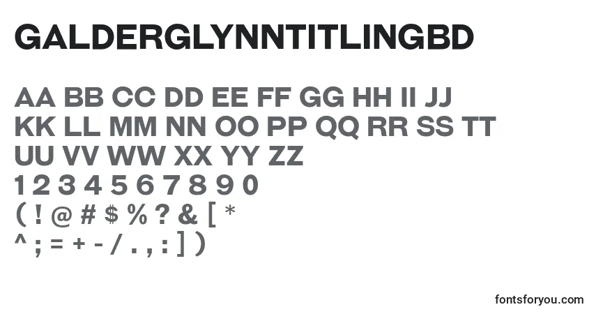 A fonte GalderglynnTitlingBd – alfabeto, números, caracteres especiais