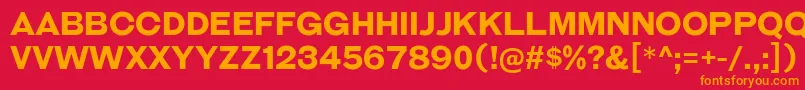 フォントGalderglynnTitlingBd – 赤い背景にオレンジの文字