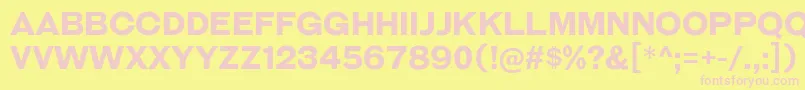 GalderglynnTitlingBd Font – Pink Fonts on Yellow Background