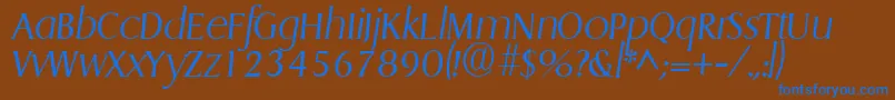 GriffonlightItalic Font – Blue Fonts on Brown Background