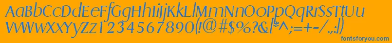 GriffonlightItalic Font – Blue Fonts on Orange Background