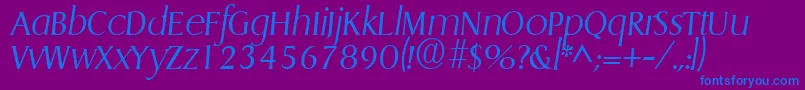 GriffonlightItalic Font – Blue Fonts on Purple Background