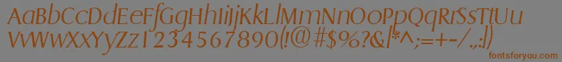 Fonte GriffonlightItalic – fontes marrons em um fundo cinza