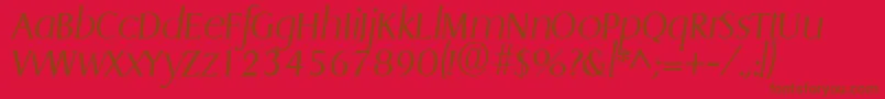 Police GriffonlightItalic – polices brunes sur fond rouge
