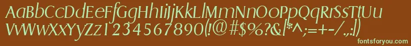 GriffonlightItalic Font – Green Fonts on Brown Background