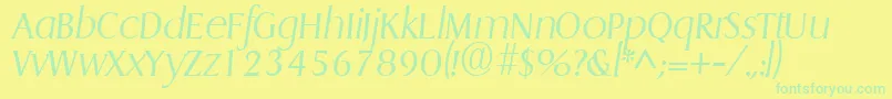 GriffonlightItalic Font – Green Fonts on Yellow Background