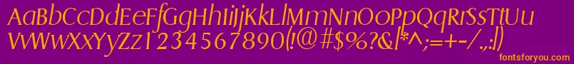 GriffonlightItalic Font – Orange Fonts on Purple Background
