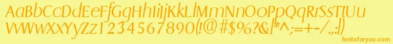 GriffonlightItalic Font – Orange Fonts on Yellow Background