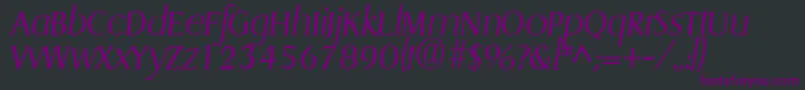 GriffonlightItalic-Schriftart – Violette Schriften auf schwarzem Hintergrund