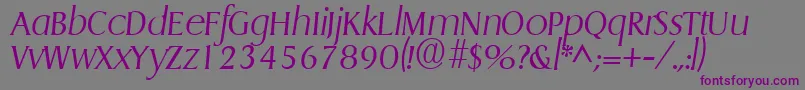 GriffonlightItalic-Schriftart – Violette Schriften auf grauem Hintergrund