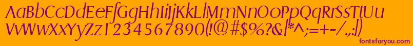 fuente GriffonlightItalic – Fuentes Moradas Sobre Fondo Naranja