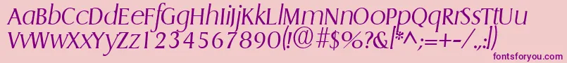 GriffonlightItalic Font – Purple Fonts on Pink Background