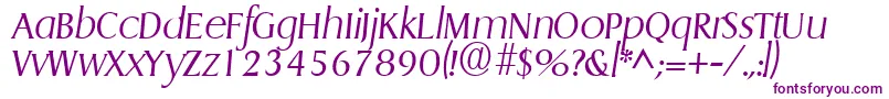 GriffonlightItalic Font – Purple Fonts on White Background