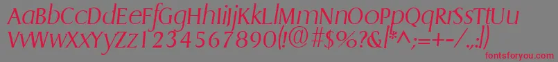 フォントGriffonlightItalic – 赤い文字の灰色の背景