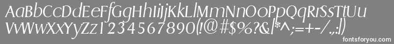 Fonte GriffonlightItalic – fontes brancas em um fundo cinza
