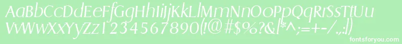 GriffonlightItalic Font – White Fonts on Green Background