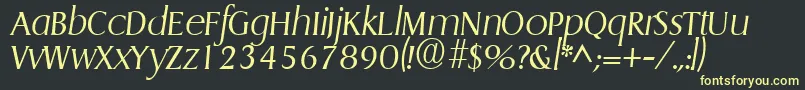 Шрифт GriffonlightItalic – жёлтые шрифты на чёрном фоне