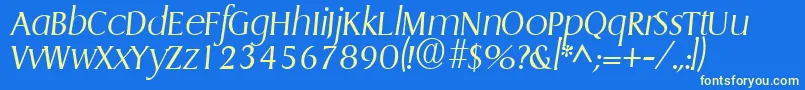 Шрифт GriffonlightItalic – жёлтые шрифты на синем фоне
