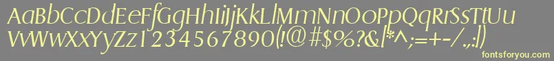 GriffonlightItalic Font – Yellow Fonts on Gray Background