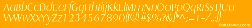 フォントGriffonlightItalic – オレンジの背景に黄色の文字