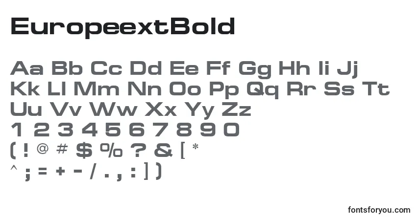 Schriftart EuropeextBold – Alphabet, Zahlen, spezielle Symbole