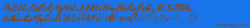 Youngblood Font – Brown Fonts on Blue Background