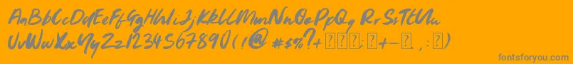 Youngblood Font – Gray Fonts on Orange Background