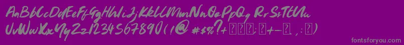 フォントYoungblood – 紫の背景に灰色の文字