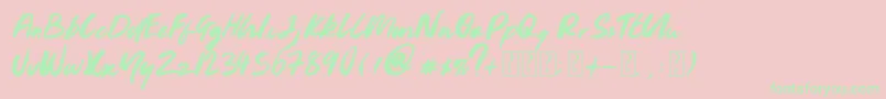 Youngblood-Schriftart – Grüne Schriften auf rosa Hintergrund