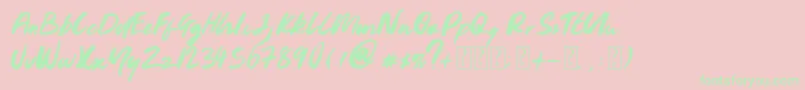 Youngblood Font – Green Fonts on Pink Background
